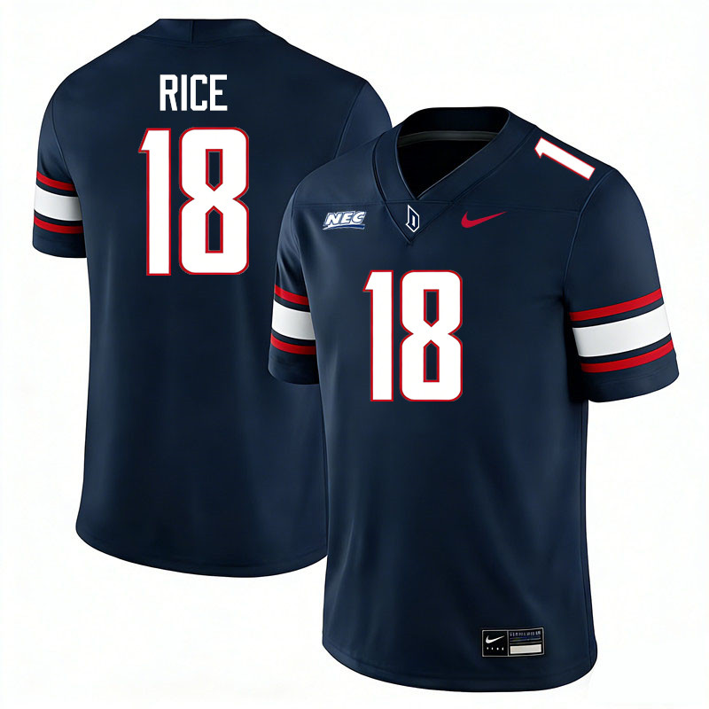 Duquesne Dukes #18 Xavier Rice College Football Jerseys,Uniforms Stitched-Navy